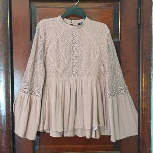 Lace Bell Sleeve Blouse